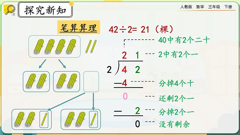 【2023最新插图】人教版数学三年级下册 2.2.1一位数除两位数，商是两位数的除法》课件（送教案+练习）07