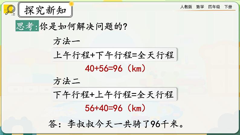 【2023最新插图】人教版数学四年级下册 3.1《加法运算律》课件第4页