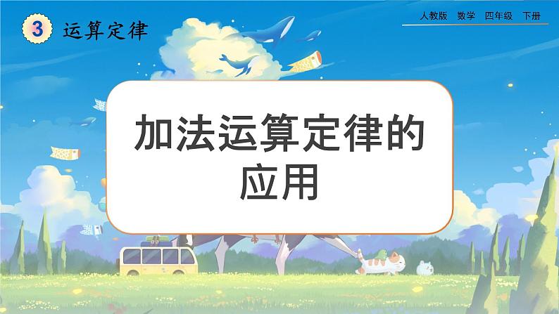 【2023最新插图】人教版数学四年级下册 3.3《加法运算律的应用》课件第1页