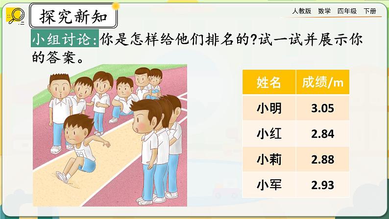 【2023最新插图】人教版数学四年级下册 4.2.3《小数的大小比较》课件第4页