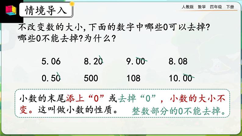 【2023最新插图】人教版数学四年级下册 4.2.2《化简、改写小数》课件第2页