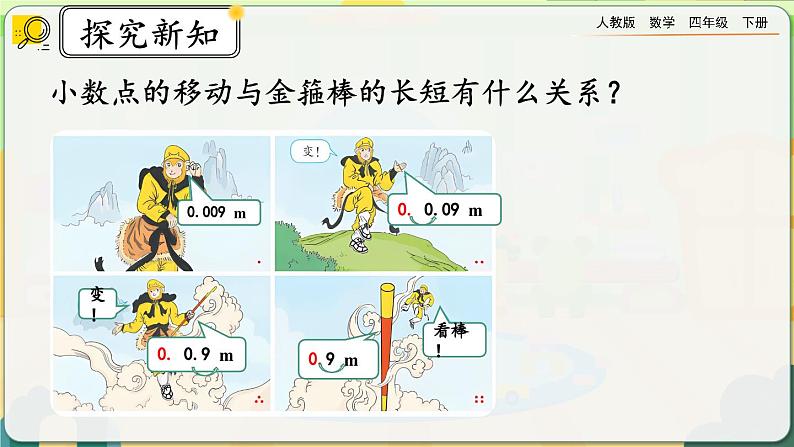 【2023最新插图】人教版数学四年级下册 4.3.1《小数点移动的变化规律》课件第3页