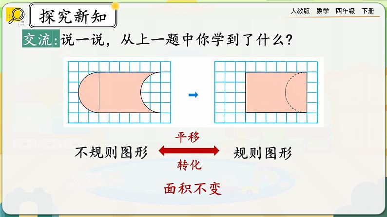 【2023最新插图】人教版数学四年级下册 7.4《运用平移知识解决面积问题》课件第6页