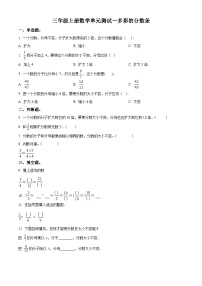 苏教版三年级上册多彩的“分数条”优秀单元测试当堂达标检测题