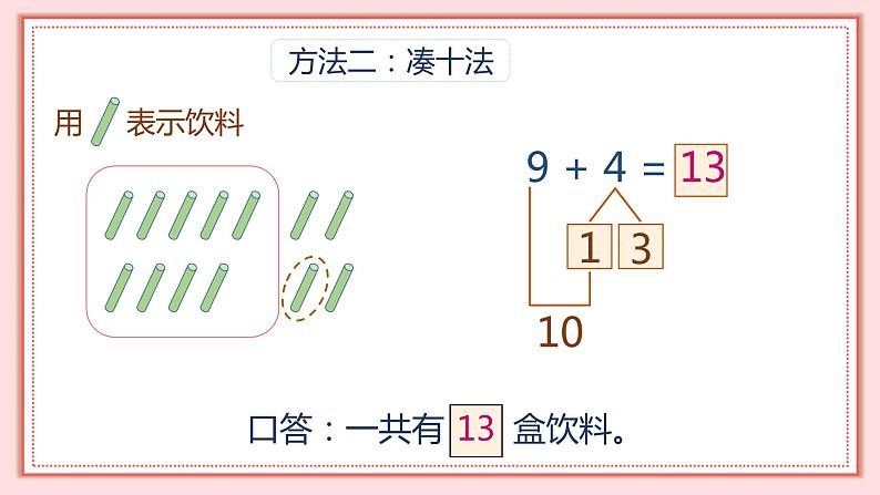 人教版小学数学一年级上册8.1《9 加几》课件第7页