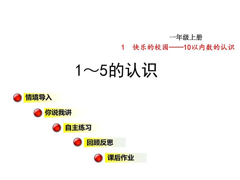 青岛版小学数学一年级上学期第1单元1~5的认识课件第1页