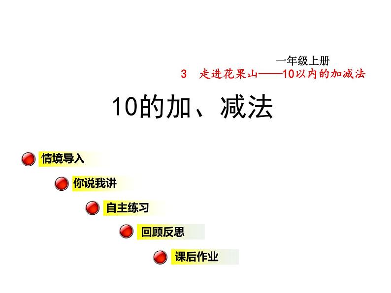 青岛版小学数学一年级上学期第3单元10的加、减法课件01