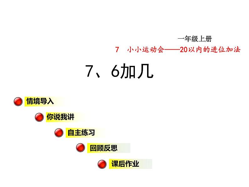 青岛版小学数学一年级上学期第7单元7、6加几课件01