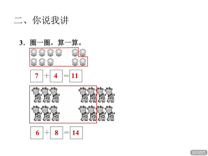 青岛版小学数学一年级上学期第7单元7、6加几课件08