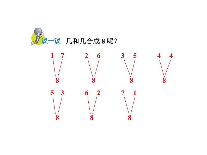 冀教版小学数学一年级上学期第4单元第2课时7～10的合与分课件06