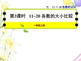 冀教版小學數(shù)學一年級上學期第7單元第3課時11~20各數(shù)的大小比較課件