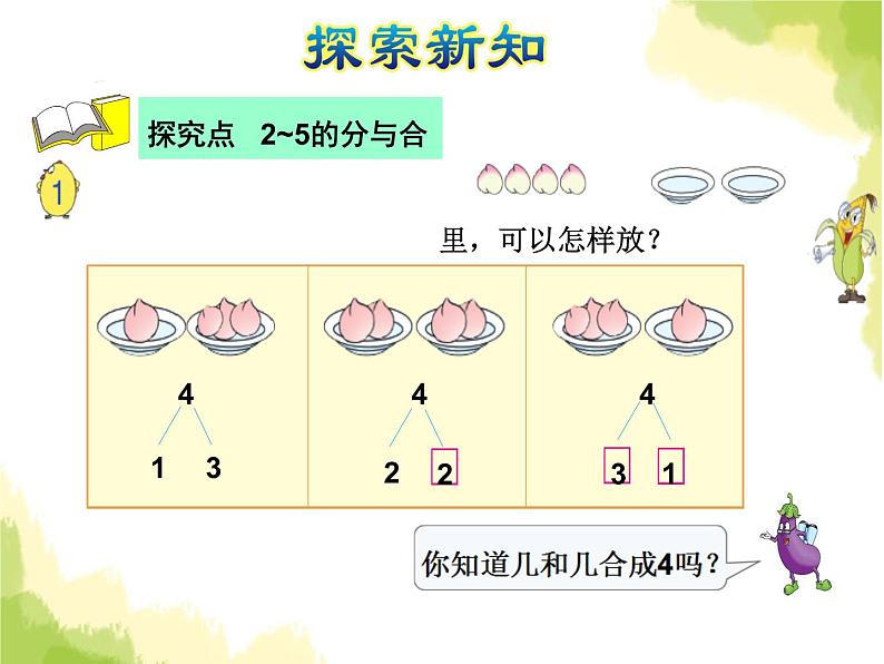 苏教版小学数学一年级上册第7单元第1课时2~5的分与合课件第4页