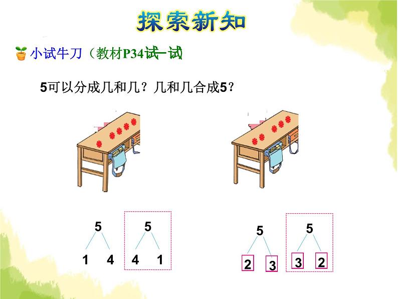 苏教版小学数学一年级上册第7单元第1课时2~5的分与合课件第5页