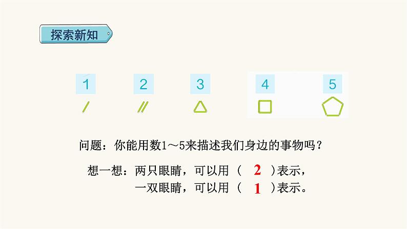 人教版小学数学一年级上册第3单元第1课时1~5的认识课件第4页