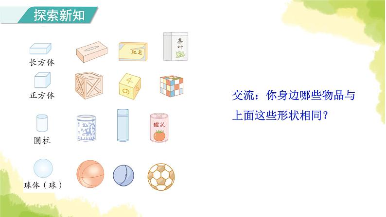 人教版小学数学一年级上册第4单元第1课时认识立体图形课件第2页