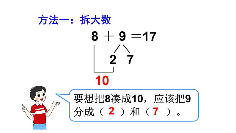 人教版小学数学一年级上册第8单元8、7、6加几（2）课件07