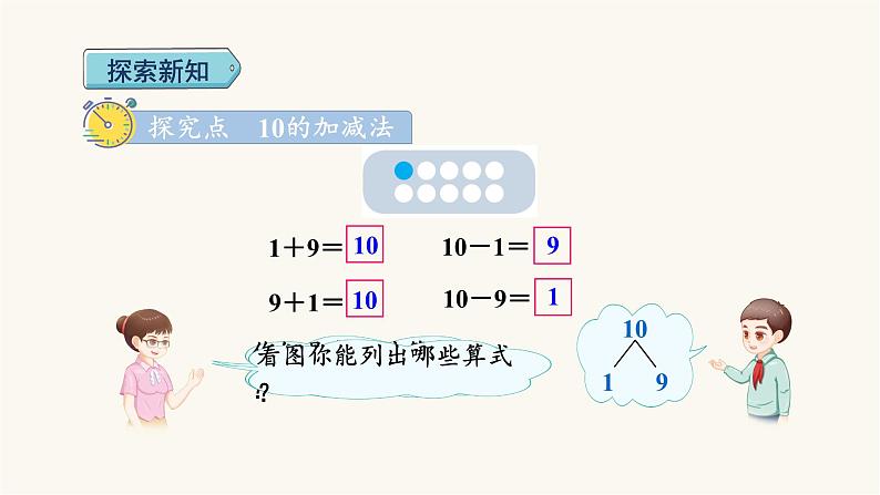 人教版小学数学一年级上册第5单元第10课时10的加减法课件第3页