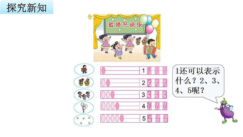 苏教版小学数学一年级上册第5单元第1课时认识 1~5教学课件05