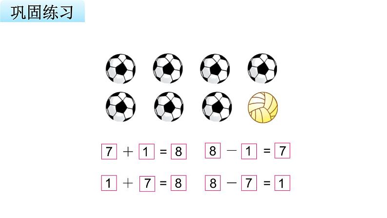 苏教版小学数学一年级上册第8单元第6课时得数是8的加法和相应的减法教学课件第6页