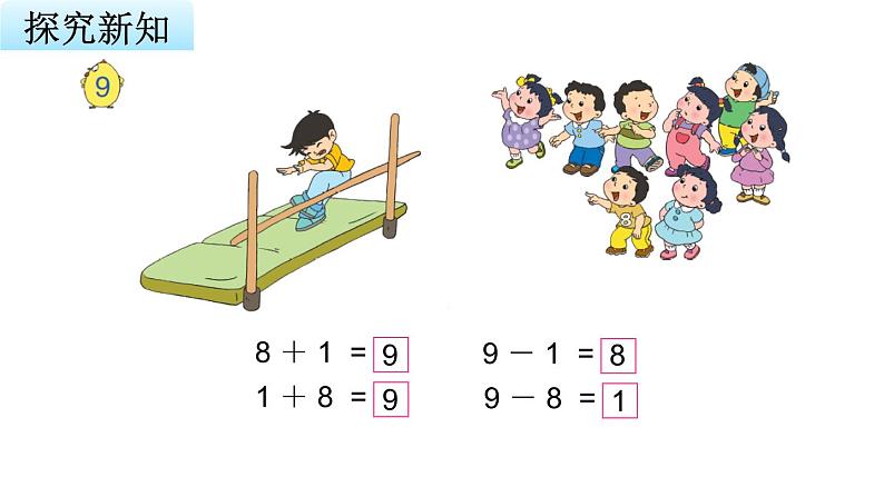 苏教版小学数学一年级上册第8单元第8课时得数是9的加法和相应的减法教学课件第4页