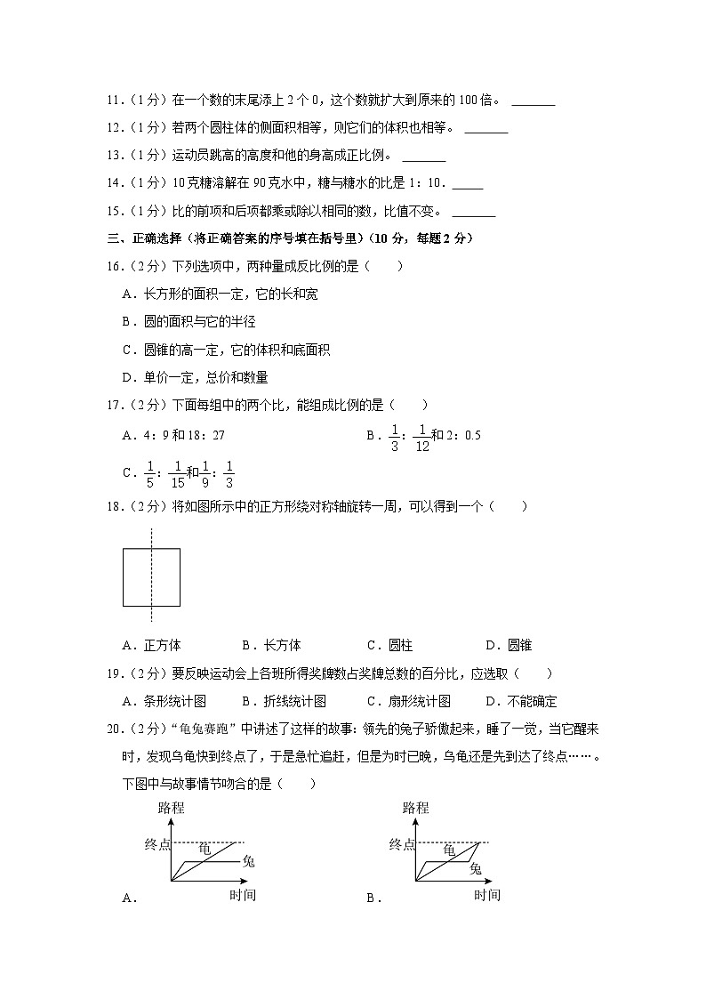辽宁省朝阳市双塔区2020-2021学年六年级下学期期末数学试卷第2页
