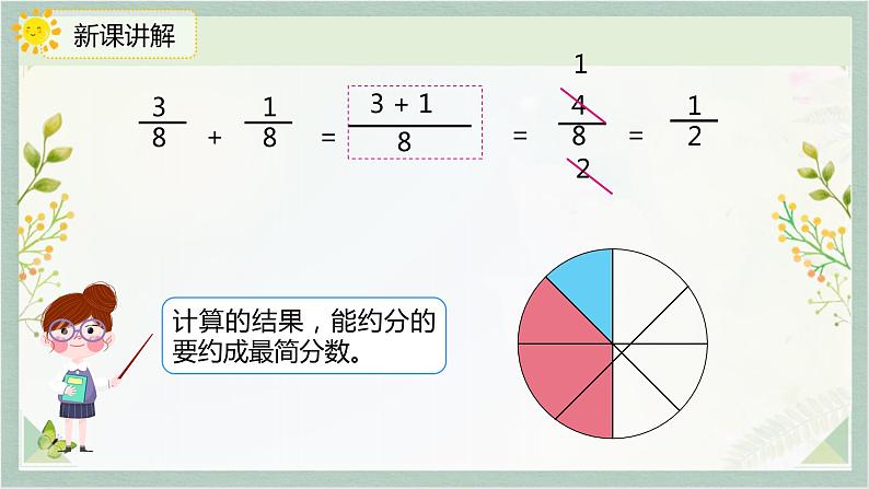 人教版五年级数学下册 6.1 同分母分数加、减法课件PPT07