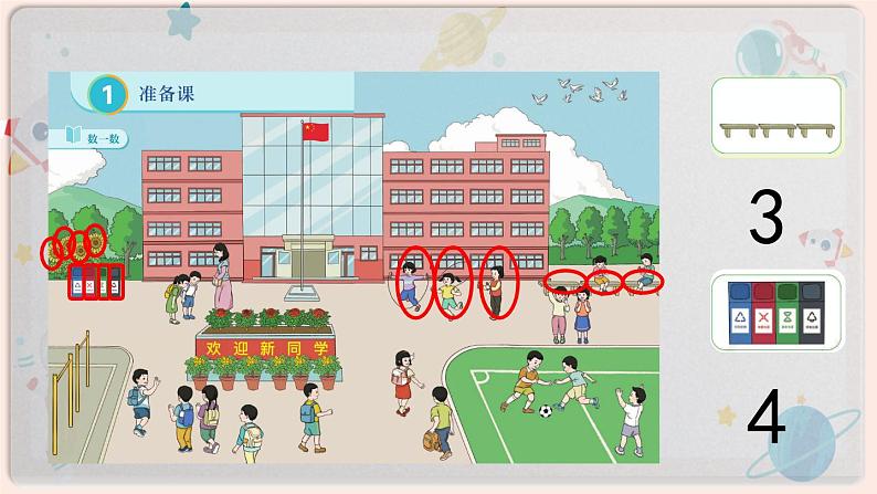 【最新教材插图】人教版小学一年级数学上册第一单元第1课时 《数一数》精品课件+教案04