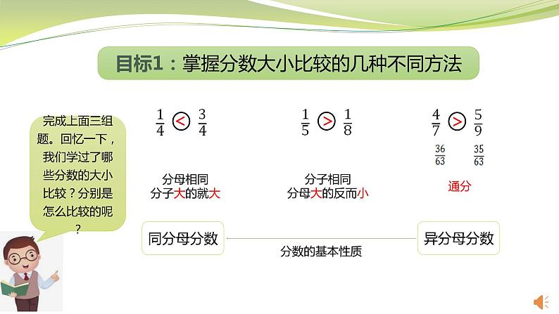 分数大小比较练习（课件）五年级下册数学-苏教版第3页