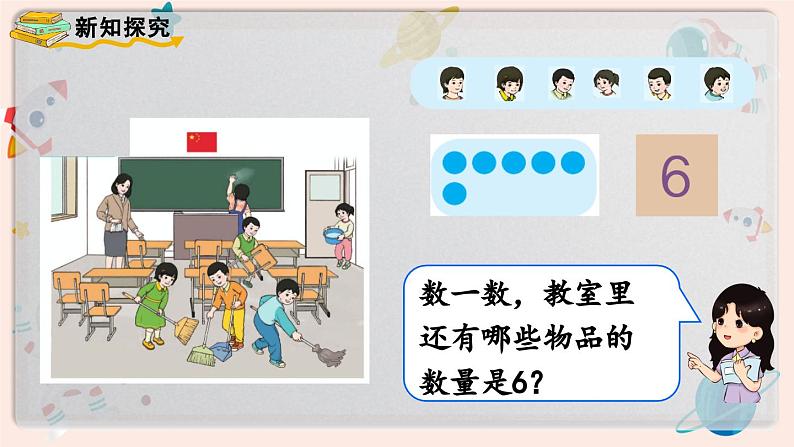 【最新教材插图】人教版小学一年级数学上册第五单元第1课时《6和7的认识》精品课件第4页