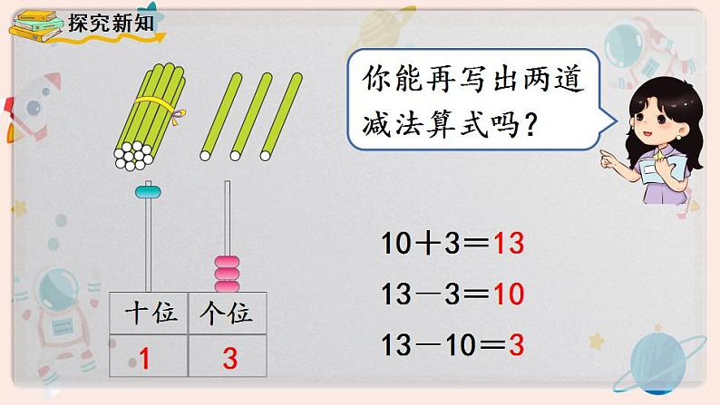 【最新教材插图】人教版小学一年级数学上册第一单元第3课时《10加几、十几加几及相应的减法》精品课件第4页