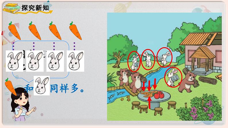 【最新教材插图】人教版小学一年级数学上册第一单元第2课时 《比多少》精品课件第6页