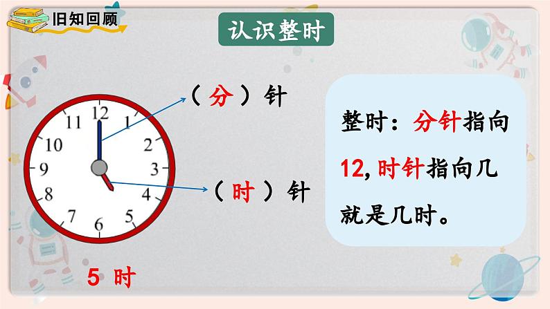 【最新教材插图】人教版小学一年级数学上册第九单元第3课时《认识钟表》精品课件第2页