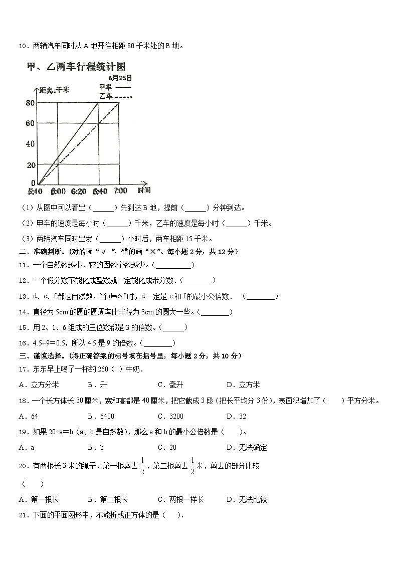 2022-2023学年伊春市南岔区数学五下期末经典模拟试题含答案第2页
