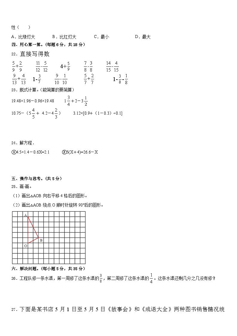 2022-2023学年古县数学五下期末复习检测试题含答案第3页