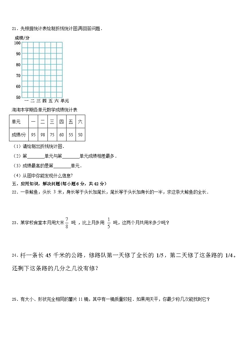 2022-2023学年南平市政和县五下数学期末质量检测模拟试题含答案03