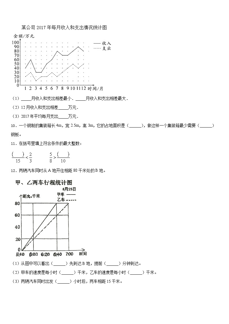 2022-2023学年名山县五年级数学第二学期期末联考模拟试题含答案第2页