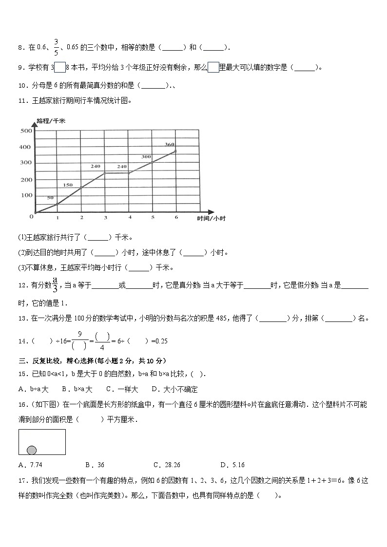 2022-2023学年大名县数学五下期末调研模拟试题含答案第2页