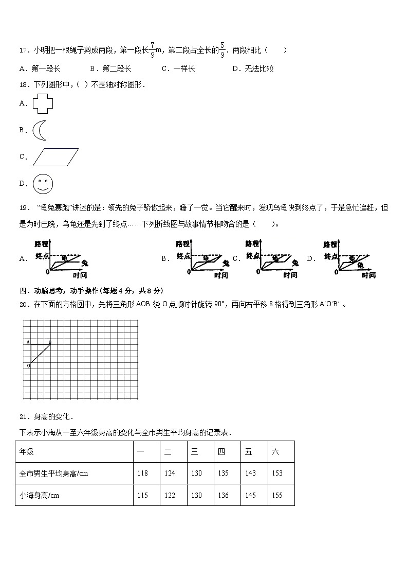 2022-2023学年安徽省黄山市祁门县五下数学期末考试试题含答案第3页