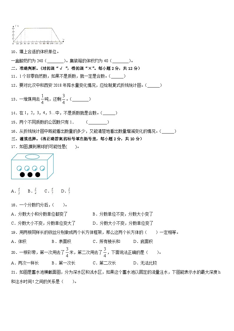 2022-2023学年宝鸡市扶风县五下数学期末学业质量监测模拟试题含答案02