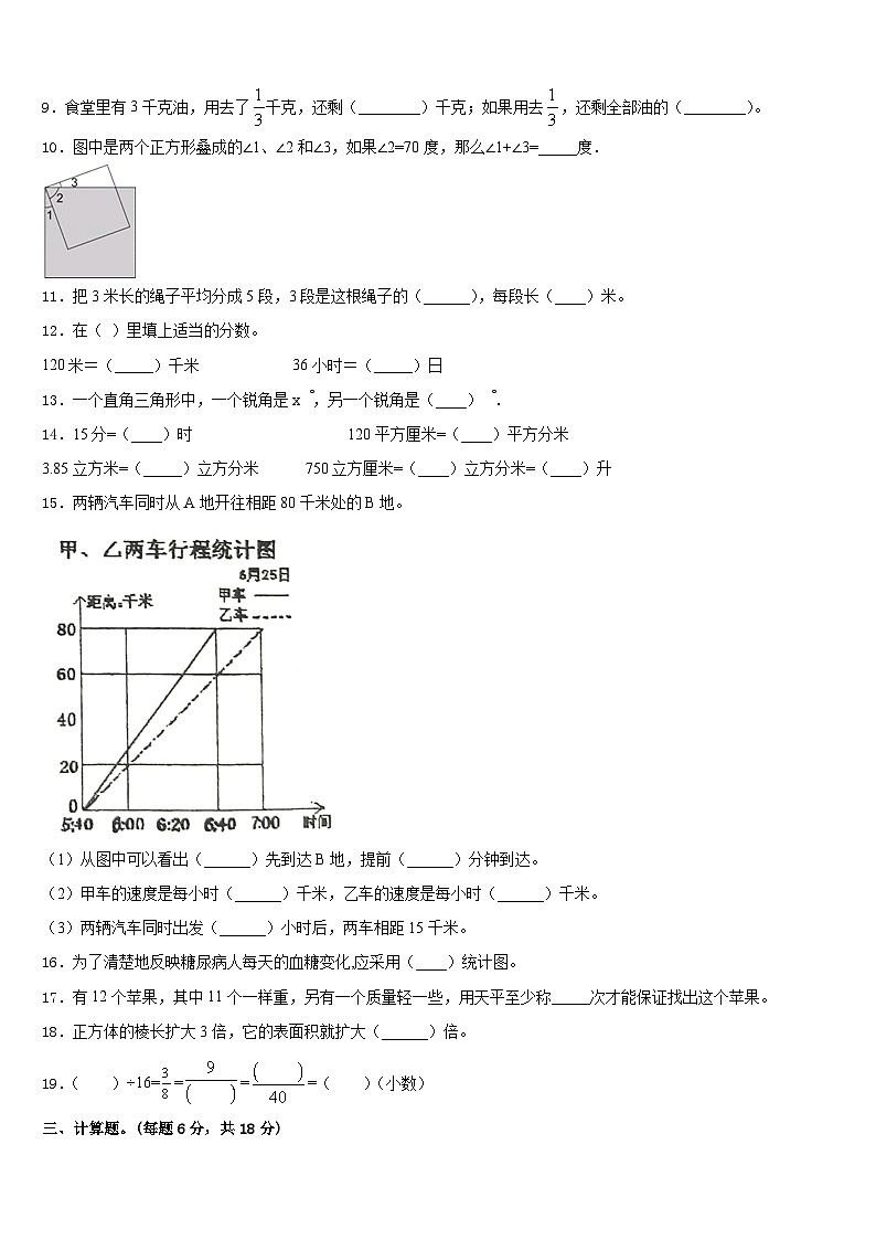 2022-2023学年宜宾市屏山县数学五下期末复习检测试题含答案第2页