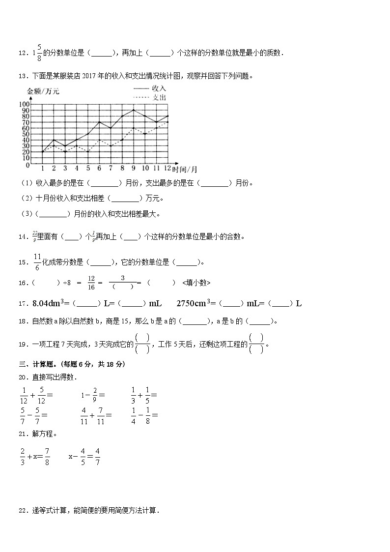 2022-2023学年山东省青岛市城阳区数学五下期末达标测试试题含答案02