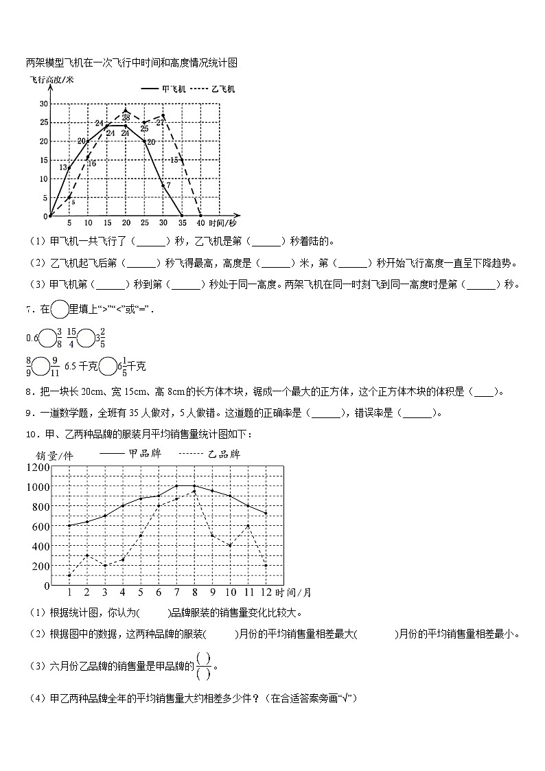2022-2023学年山西省运城市夏县数学五年级第二学期期末预测试题含答案第2页
