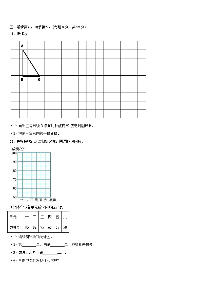 2022-2023学年广东广州番禺区五年级数学第二学期期末检测模拟试题含答案03