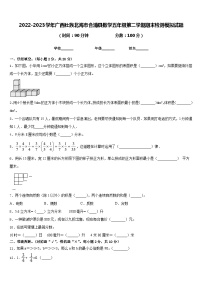 2022-2023学年广西壮族北海市合浦县数学五年级第二学期期末检测模拟试题含答案