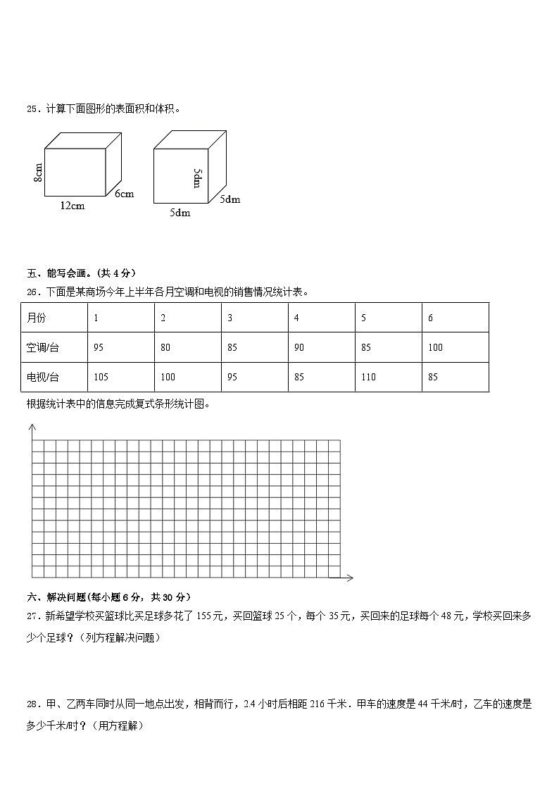 2022-2023学年夏邑县数学五下期末学业水平测试试题含答案第3页