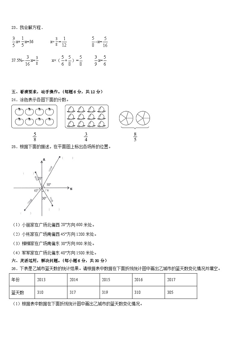 2022-2023学年广西来宾市数学五下期末调研模拟试题含答案第3页