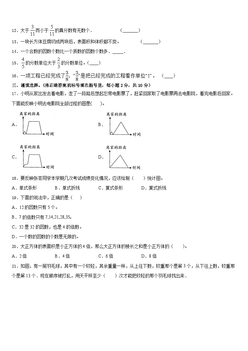 2022-2023学年广西壮族来宾市合山市数学五年级第二学期期末达标测试试题含答案第2页
