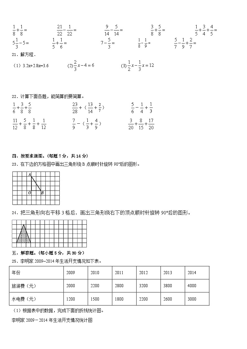 2022-2023学年广西防城港市东兴市数学五下期末复习检测试题含答案03