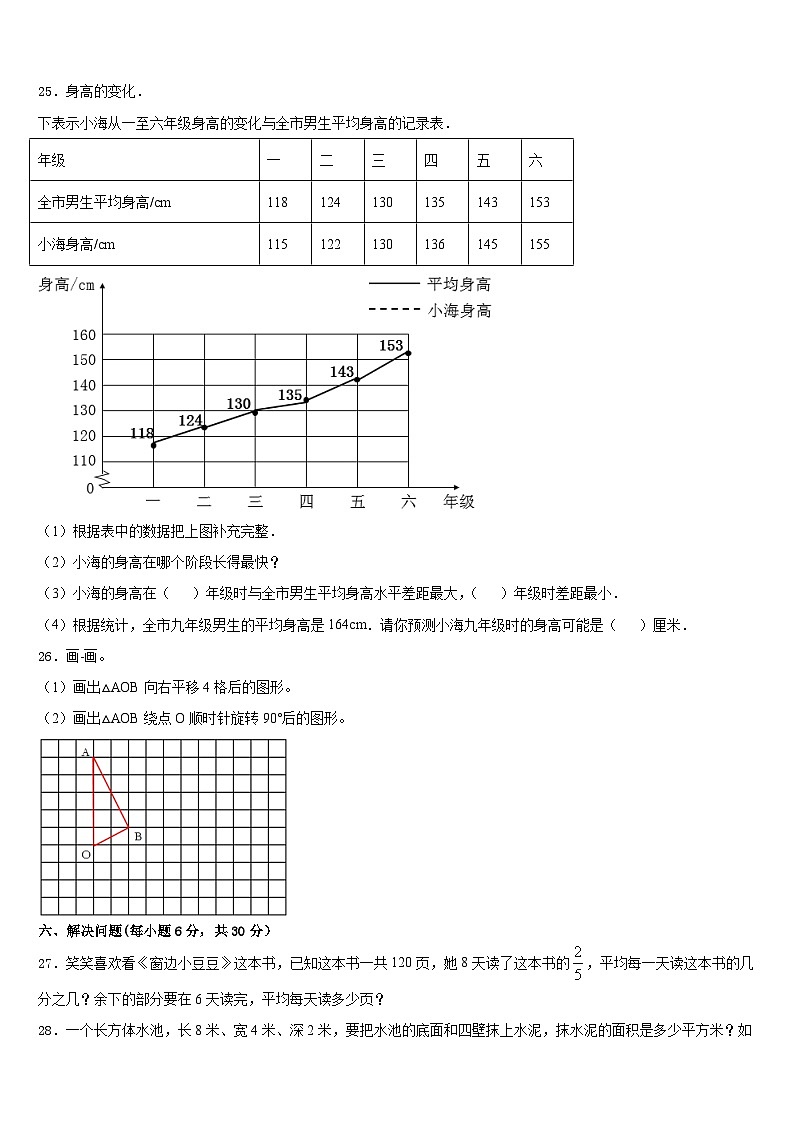 2022-2023学年开封市杞县五年级数学第二学期期末质量检测模拟试题含答案第3页