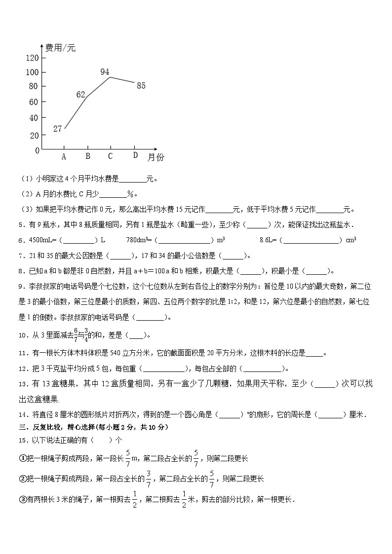 2022-2023学年新疆乌鲁木齐市沙依巴克区数学五年级第二学期期末监测试题含答案02